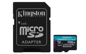 Kingston Canvas Go PLUS microSDXC 256GB s adaptérom / UHS-I V30 / U3 / Class 10 / čítanie: až 200MBs / zápis: až 160 MBs (SDCG4/256GB)
