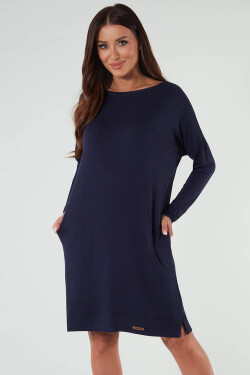 Talianska móda Akordová tunika dlhá farba: tmavomodrá 2XL