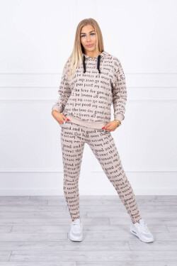 Dámska súprava s potlačou 20929 béžová - Kesi one size