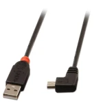 Lindy USB-A - Mini-USB B 90 ° čierna / USB kábel / 2 m (31972)