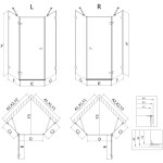 MEXEN/S - Lunar sprchovací kút päťboký krídlový pravá 100 x 100, transparent, zlato kartáčovaná 831-100P-100L-55-00-P