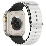 Beline Silicone Waves bielo-čierny / Remienok pre Apple Watch / 38/40/41 mm
