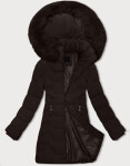 Dámska čokoládová bunda s kapucňou J Style (16M9121-158) odstíny hnědé M (38)