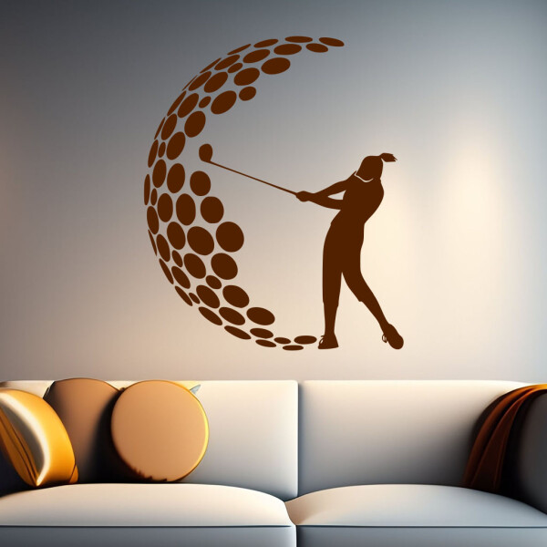 Veselá Stena Samolepka Golf Farba: hnědá, Veľkosť: 60 x 73 cm