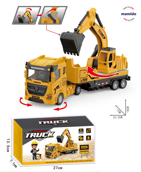 Mamido Mamido Kamión s bagrom a pohyblivou lyžicou žltý MT1195