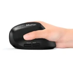 Meetion BTM008 čierna / Vertikálna bezdrôtová myš / 2400 DPI / Bluetooth / 2,4GHz / 6 tlačidiel (BTM008)