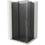 MEXEN/S - Velar L Duo sprchovací kút, posuvné dvere 90 x 80, grafit, zlato 871-090-080-02-43-50