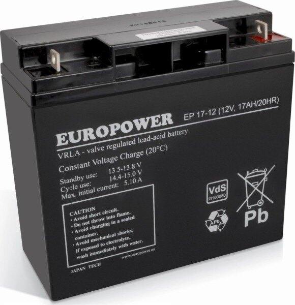 Europower akumulátor 12V 17Ah AGM EP17-12