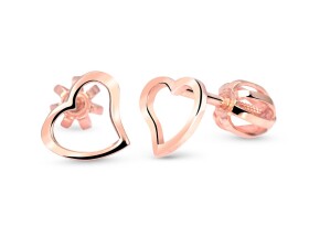 Cutie Jewellery Srdiečkové náušničky z ružového zlata C2760-30-X-4