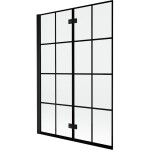 MEXEN - MIST vaňová zástena 120x150 cm 6mm 2-s, čierna, dekor, ľavá 8A9-120-002-70-77-L