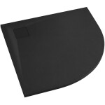 CERANO - Sprchová vanička štvrťkruhová Quarto - SMC/minerálny kompozit - štruktúrovaná čierna matná - 80x80x3 CER-414752