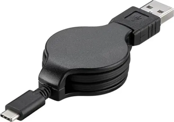 PremiumCord USB-C - USB-A černý / Navíjecí kabel / USB 2.0 / 3A / 1 m (ku31cn1bk)