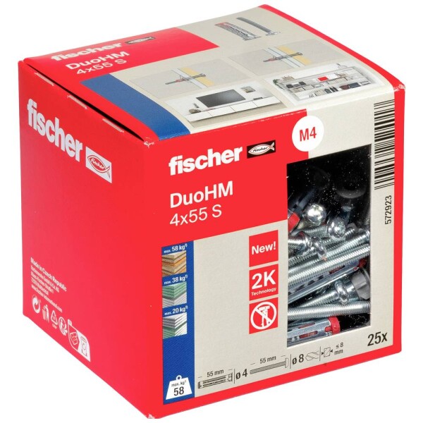 Fischer DuoHM 4x55 S PH TX hmoždinka do dutín 55 mm 572923 25 ks; 572923