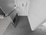 MEXEN/S - KIOTO Sprchová zástena WALK-IN s poličkou a držiakom uterákov 90 x 200, transparent/matné sklo 8 mm, chróm 800-090-121-01-35