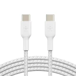 Belkin BOOST CHARGE kábel opletený USB-C na USB-C biela / 1m (CAB004bt1MWH)
