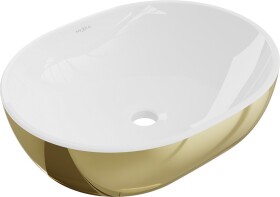 MEXEN - Viki umývadlo na dosku 48 x 35, biela/zlatá 21054806
