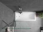 MEXEN/S - Cubik obdĺžniková vaňa 160 x 70 cm s panelom + vaňová zástena 80, transparent, chróm 550316070X9508000001