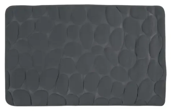 MSV Pebbles tmavo šedá / Kúpeľňová predložka / 50 x 80 cm / polyester, PU pena / protišmyková