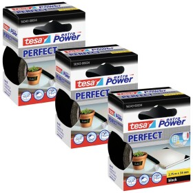 Tesa EXTRA POWER PERFECT 56343-00500-04 páska so skleným vláknom čierna (d x š) 2.75 m x 38 mm 3 ks; 56343-00500-04