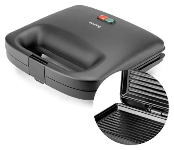 Huslog HUS1041 čierna / Sendvičovač / 1000 W / 2 sendviče / nepriľnavé dosky (OWN000119)