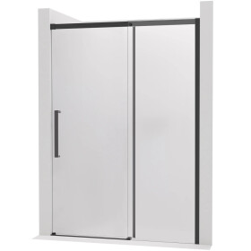 CERANO - Sprchové posuvné dvere Lantono - pravá - 8 mm - Soft-Close - čierna matná, mliečne sklo - 160x195 CER-663169