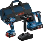 BOSCH GSR 18V-45 + GBH 18V-22 modrá / Sada aku náradia / 18V / SDS- PLUS / 2x 4,0 Ah / taška (0615A50038)