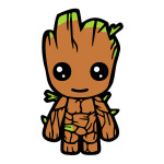 Veselá Stena Drevené vyfarbovacie postavičky Avengers a Groot