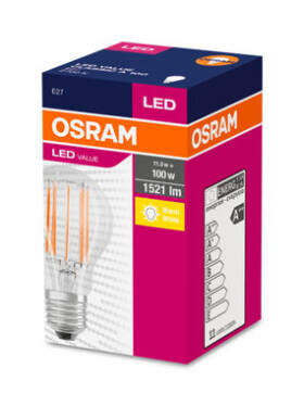 OSRAM LED Filament VALUE ClasA 230V 11W 827 E27 / 1521lm / 2700K / 10000h / noDIM / A++ / Sklo číre / 1ks (4058075153608)