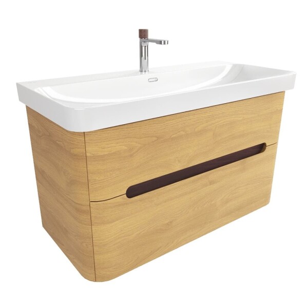 Kúpeľňová skrinka s umývadlom SAT Fusion 97,5x53x45 cm dub medový mat SATFUSION2100DMUBA SATFUSION2100DMUBA