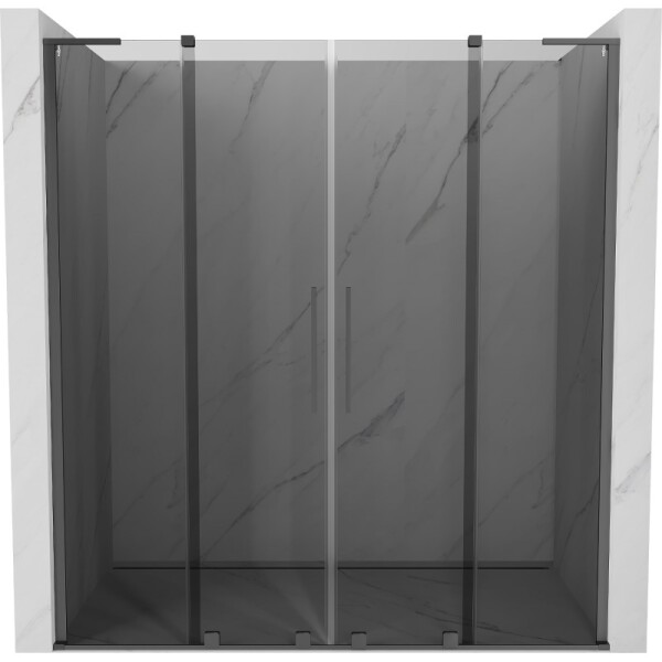 MEXEN/S - Velar L Duo posuvné sprchové dvere 200, grafit, grafit metal 871-200-003-42-95