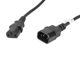 Lanberg CA-C13E-11CC-0050-BK čierna / Predlžovací napájací kábel / C13-C14 / 5 m / VDE (CA-C13E-11CC-0050-BK)