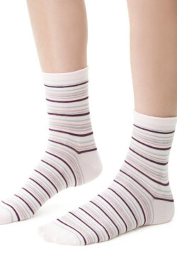 Dámske vzorované ponožky 099 světle růžová 35-37