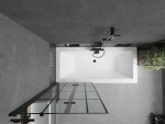 MEXEN/S - Cube obdĺžniková vaňa 170 x 80 cm s panelom + vaňová zástena 80, čierna vzor 550517080X9208027077