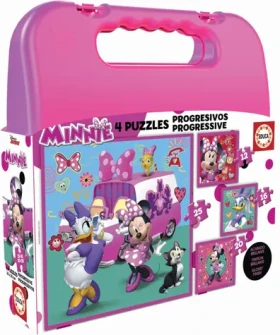 Educa Puzzle v kufríku Minnie a Daisy 4v1