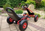 Mamido Detská šliapací motokára s nafukovacími kolesami A-15 červená