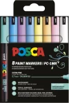 POSCA PC-1MR Soft Colours / Akrylový popisovač / Sada 8 farieb (181752)