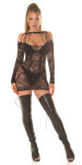 Sexy Festival Style Net Dress with Strap Details black Einheitsgroesse