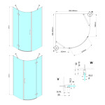 GELCO TRINITY CHROM štvrťkruhový kút 900x900 pravý, matné sklo, GT6590MR-CH GT6590MR-CH