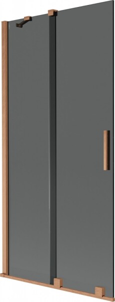 MEXEN/S - Velár dvojkrídlová posuvná vaňová zástena 90 x 150, grafit, meď kartáčovaná 896-090-000-41-65