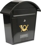 Vorel Poštová schránka oblá 380x320x105mm čierna / Poštová schránka / Oceľový plech 0,6mm / 2 kľúče