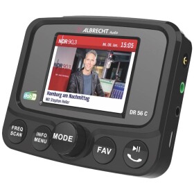 Albrecht DR 56 C DAB+ rádio adaptér do auta streamovanie hudby cez Bluetooth, funkcia handsfree, funkcia nabíjania, uchytenie prísavkami; 27156
