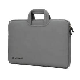 Wozinsky WNT-15G šedá / Taška na notebook / 15,6" / zaťahovacie neoprénové držadlo