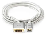 Nedis Profigold HDMI - DVI-D strieborný / Kábel / DVI-D 24+1 Dual Link / pozlátené kontakty / opletený / 2m (CCTB34800AL20)