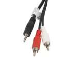 Lanberg CA-MJRC-10CC-0050-BK čierna / Audio kábel / 3,5 mm jack (M) - 2x RCA (M) / 5 m (CA-MJRC-10CC-0050-BK)