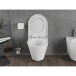 MEXEN/S - Rico Závesná WC misa Rimless Tornado vrátane sedátka s slow, duroplast, biela lesk 30720200T