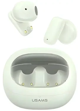 USAMS TD22 zelená / Bezdrôtové slúchadlá do uší / Bluetooth 5.3 / 30 mAh + 230 mAh (BHUTD04)