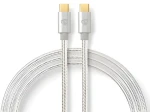 Nedis USB-C - USB-C / Kábel / USB 3.2 Gen 1 / 60 W / 4K 60Hz / 1 m / Opletený (CCTB64700AL10)