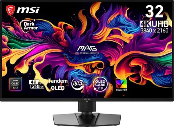 31,5" MSI MAG 321UP X24 čierna / Monitor / QD-OLED / 3840 x 2160 / 240Hz / 0,03ms / 1500000:1 / HDMI + DP + USB-C (MAG 321UP QD-OLED X24)