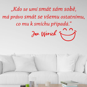 Veselá Stena Samolepka Slogan Jana Wericha Farba: červená, Veľkosť: 80 x 34 cm