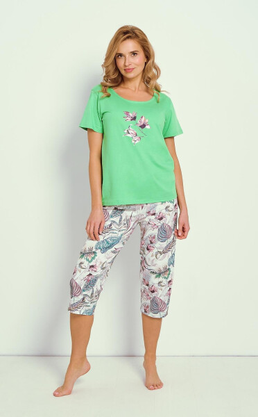 Taro Lia 3344 cr/r M-XL W25 dámske pyžamo zelená L